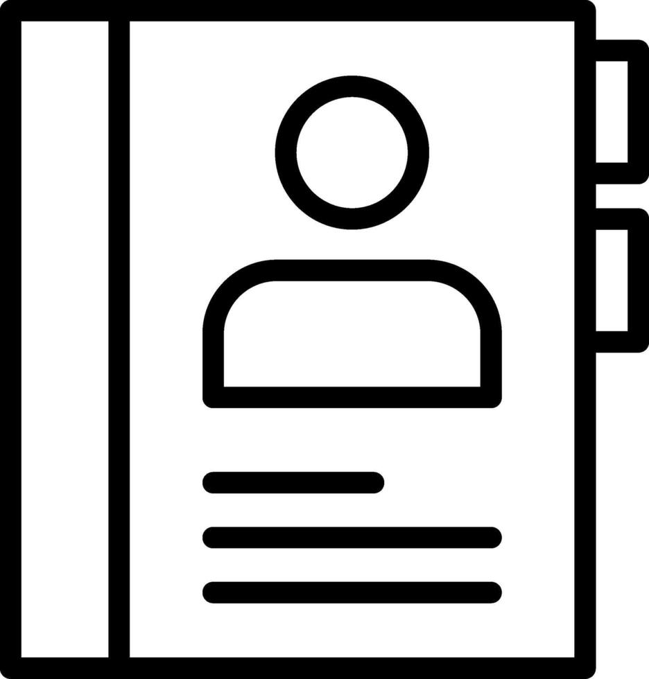 Contact Book Outline Icon vector