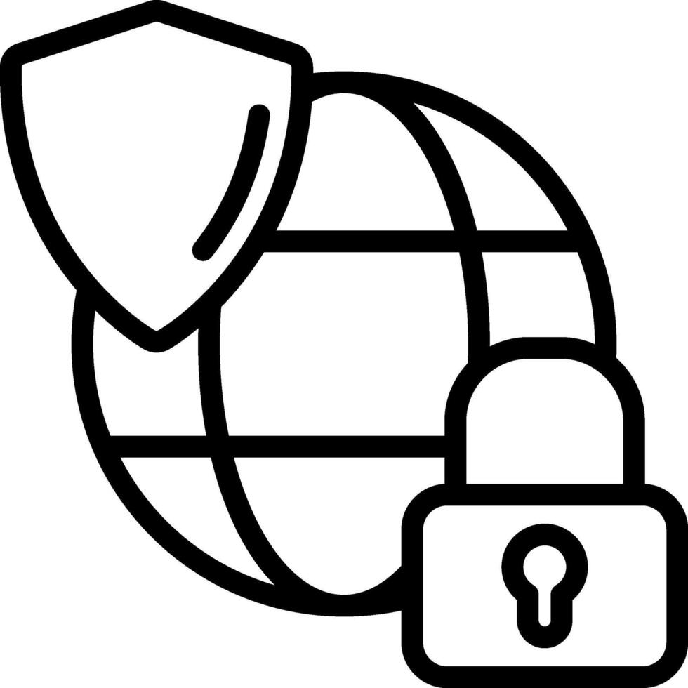 Secure Network Outline Icon vector
