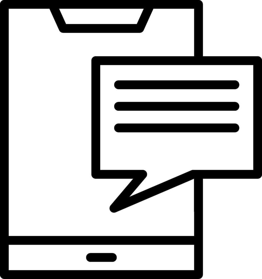 Mobile Message Outline Icon vector
