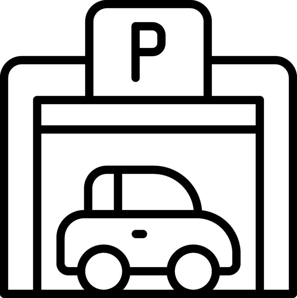 Pedestrian parking garage Black Style Icon vector