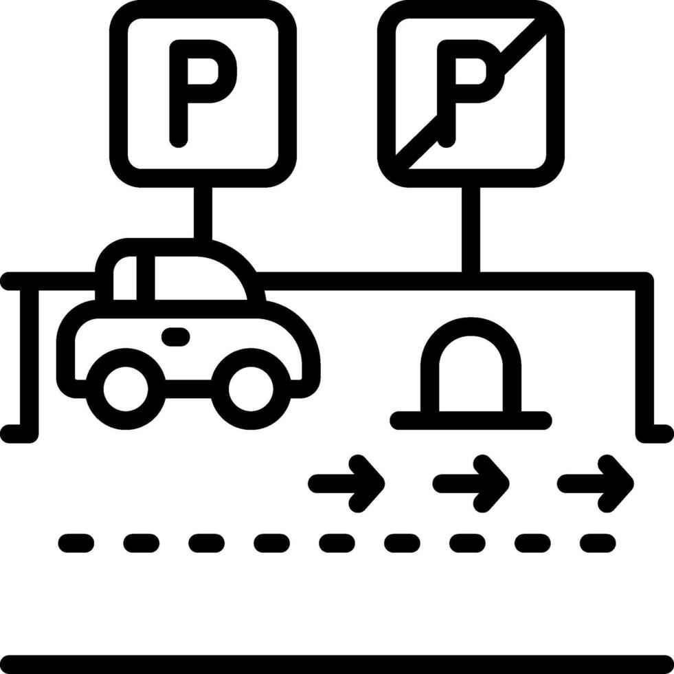 Reserved parking Outline Icon vector