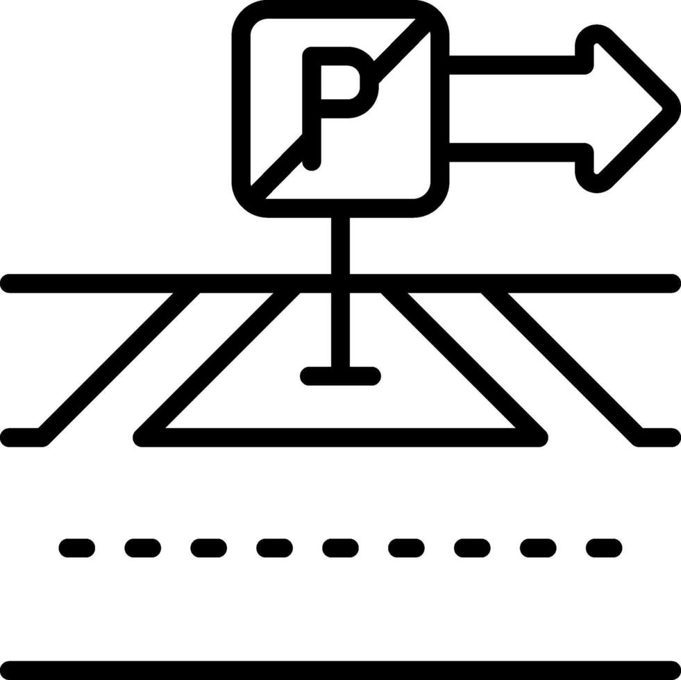 No parking zone Black Style Icon vector