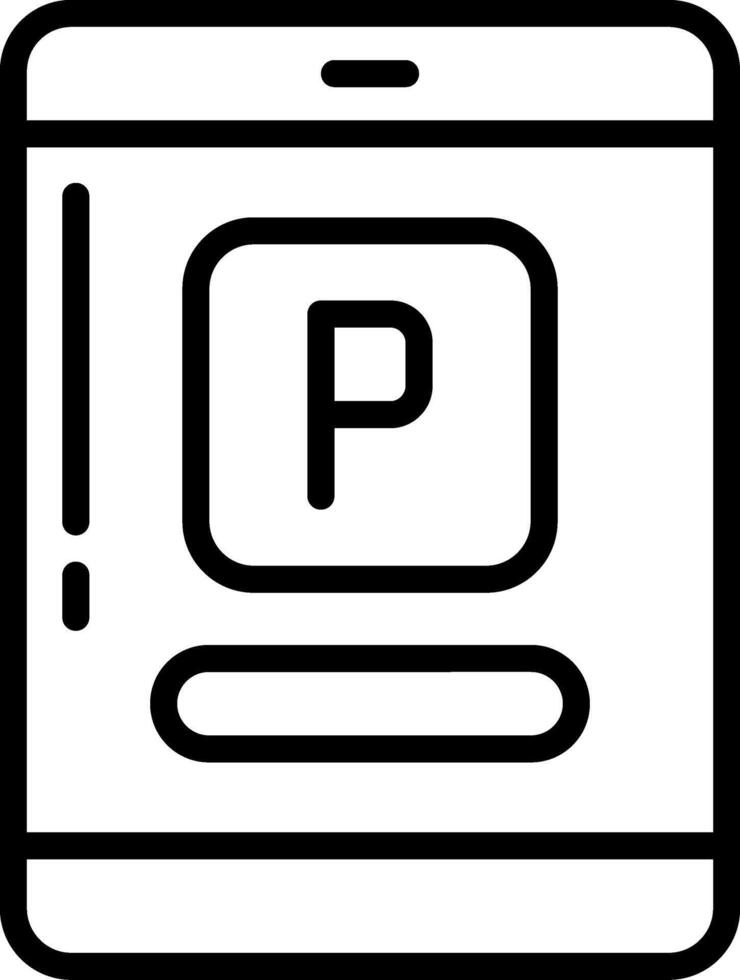 Parking app Outline Icon vector