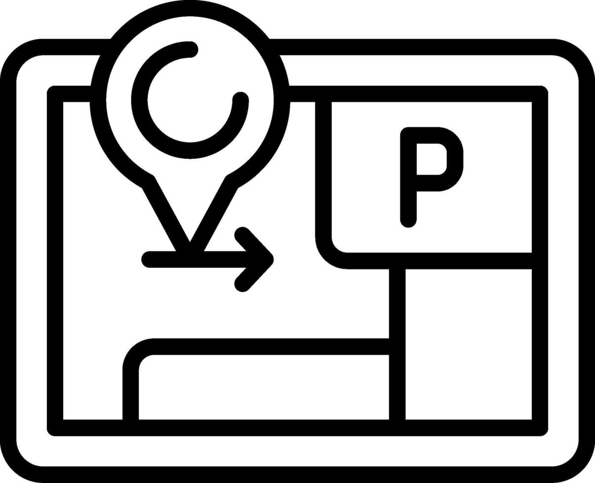Parking map marker Outline Icon vector