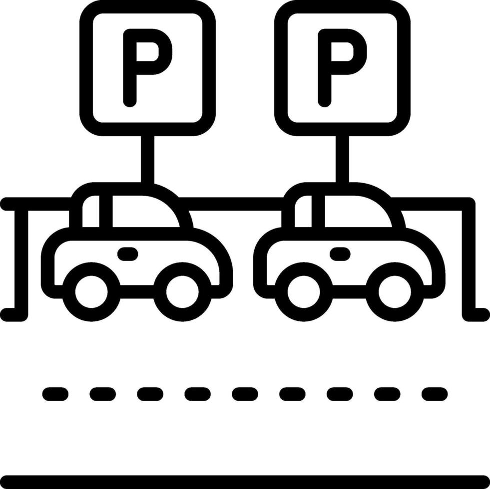Uncovered Parking Black Style Icon vector