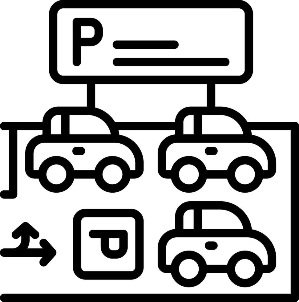 Parking occupancy status Black Style Icon vector