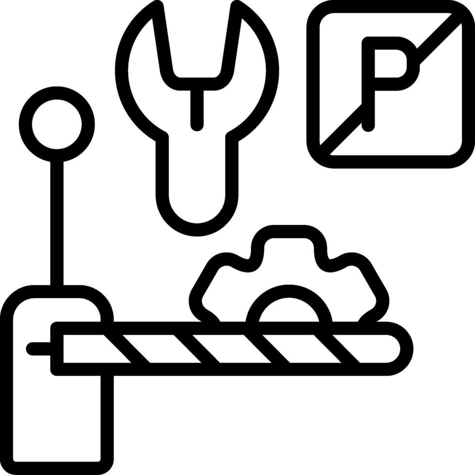 Parking maintenance Outline Icon vector