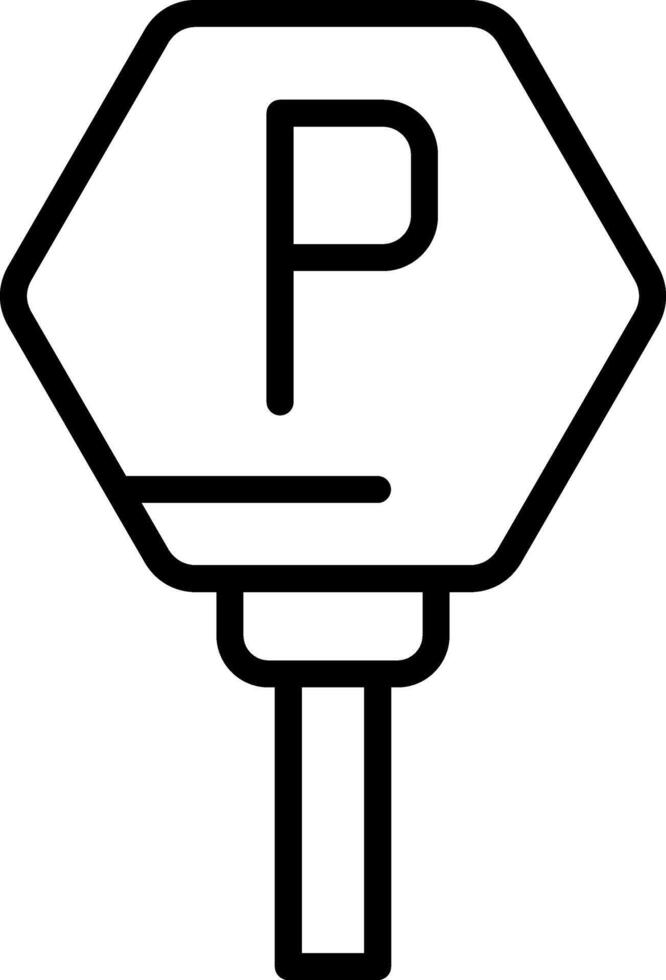 Parking sign Outline Icon vector