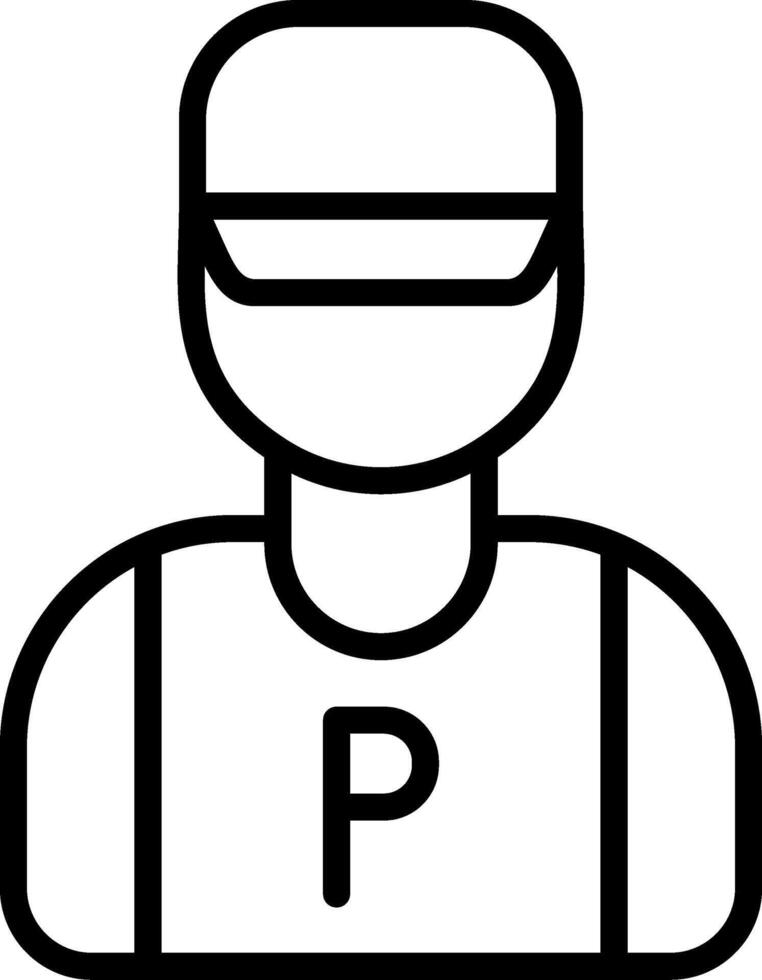 Parking attendant Outline Icon vector