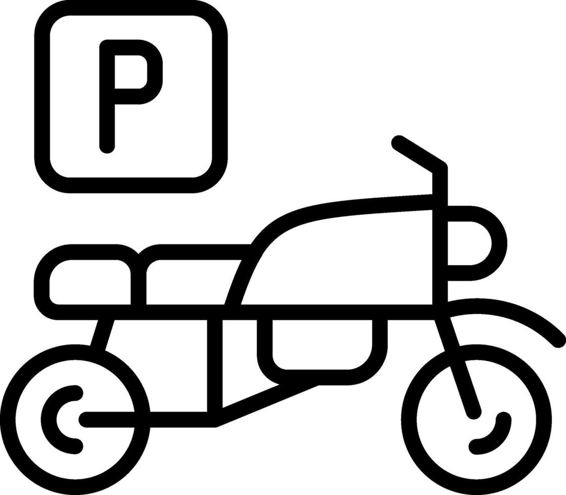 Motorcycle parking Black Style Icon vector