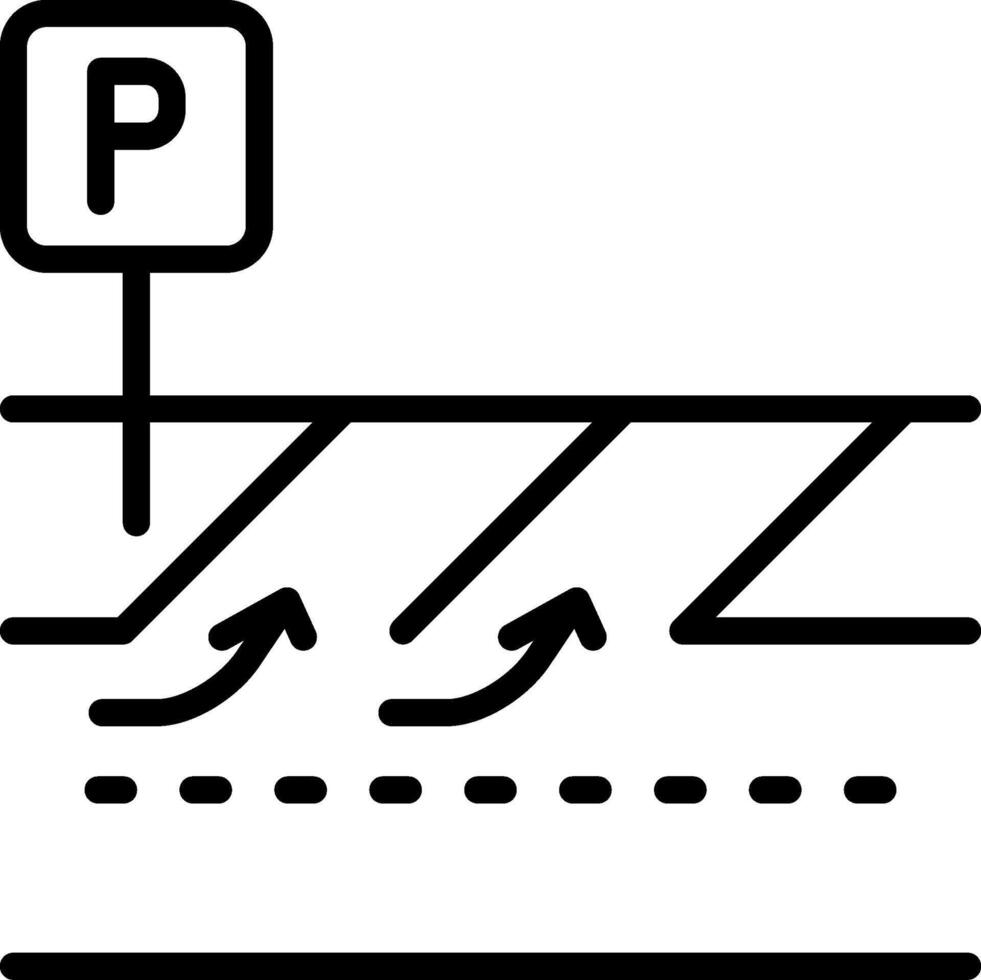 Parking space Outline Icon vector