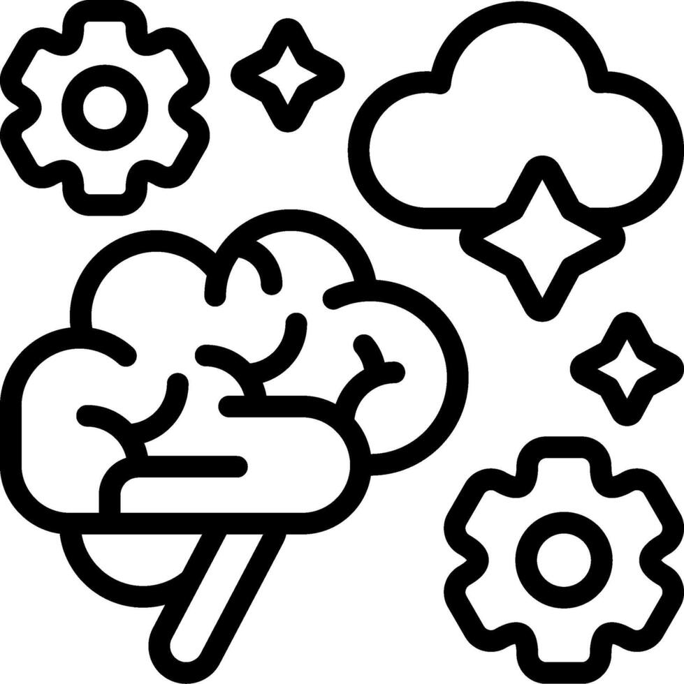 Imaginative Thinking Outline Icon vector