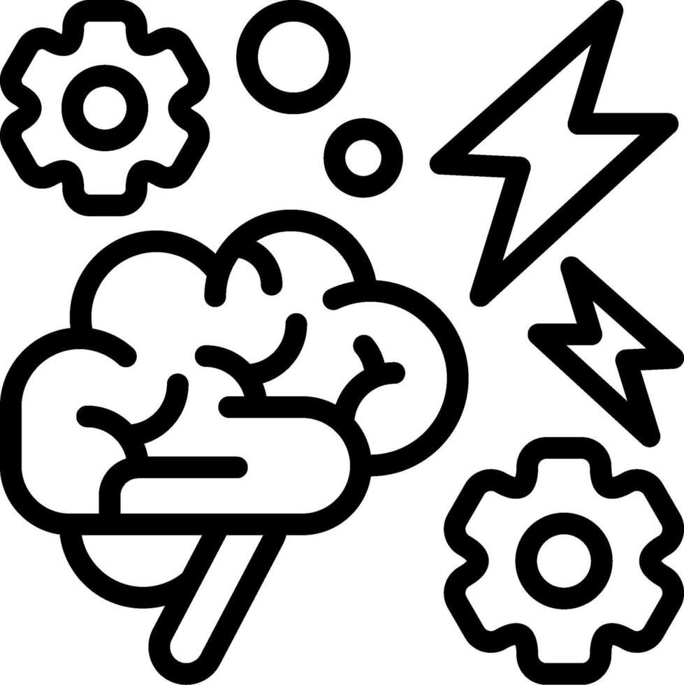 Creative Thinking Outline Icon vector