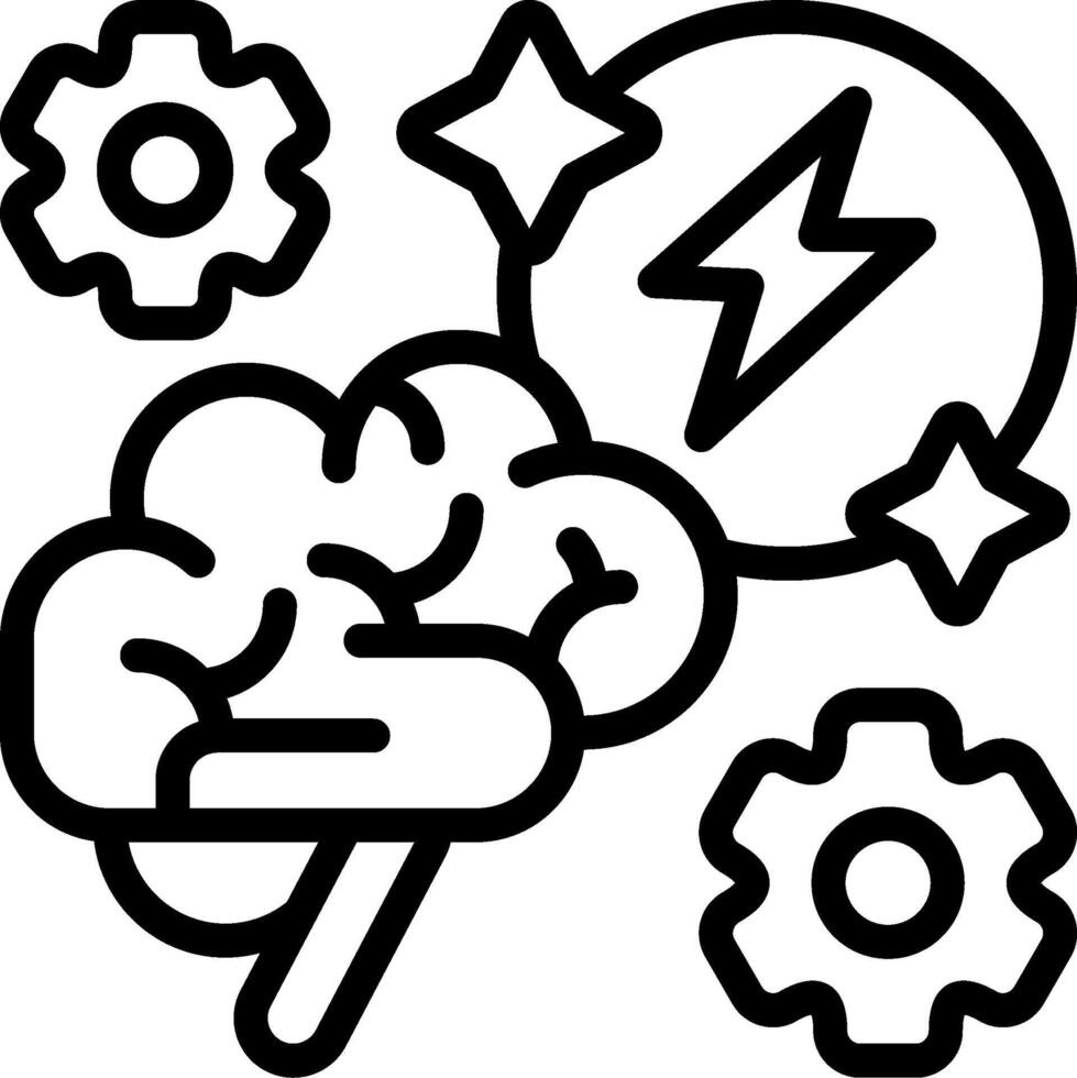 Mental Energy Outline Icon vector