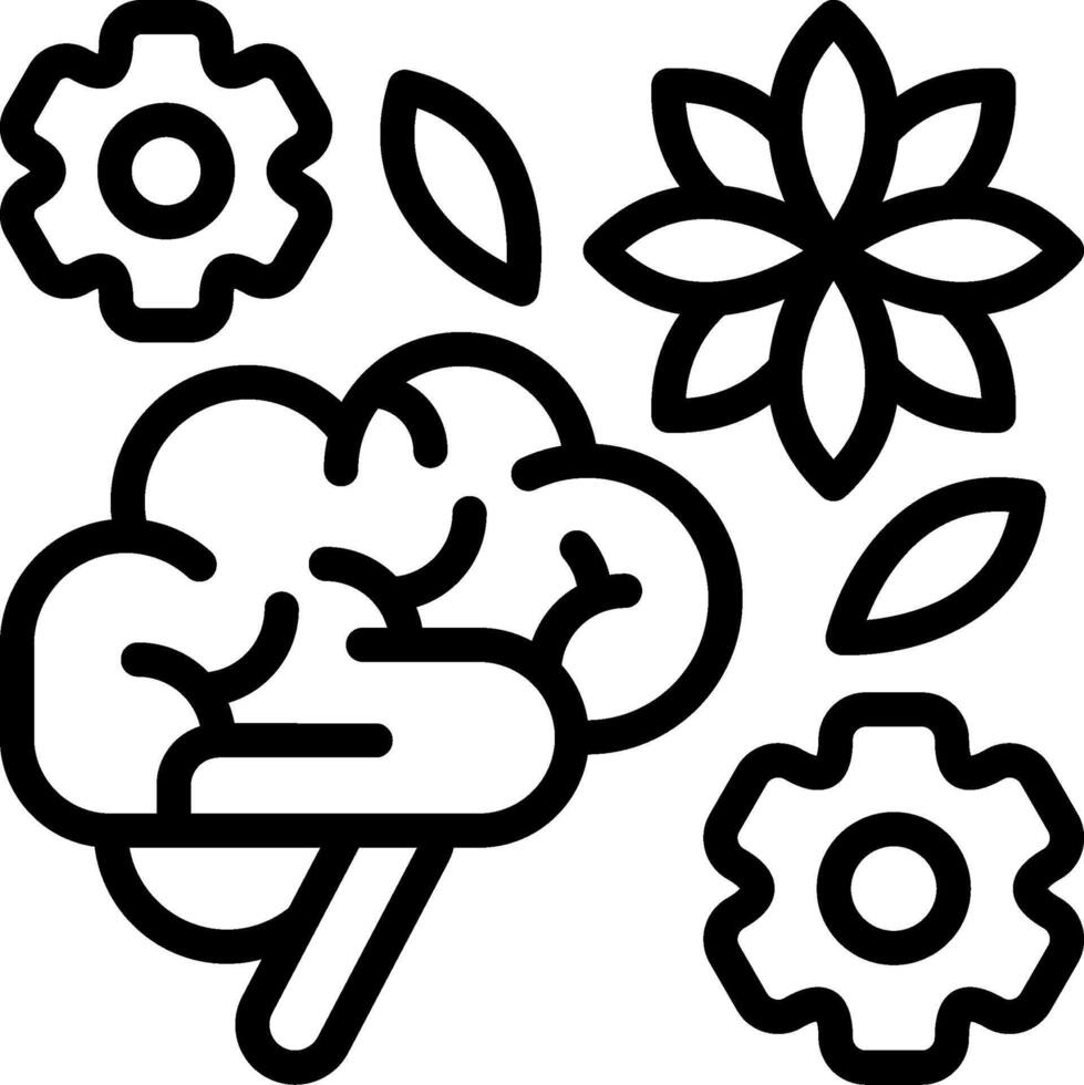 Mindfulness and Focus Outline Icon vector
