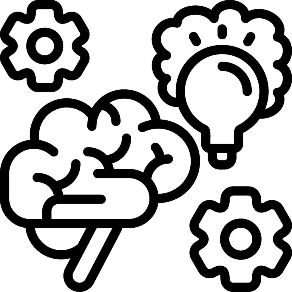 Intelligent Thinking Outline Icon vector