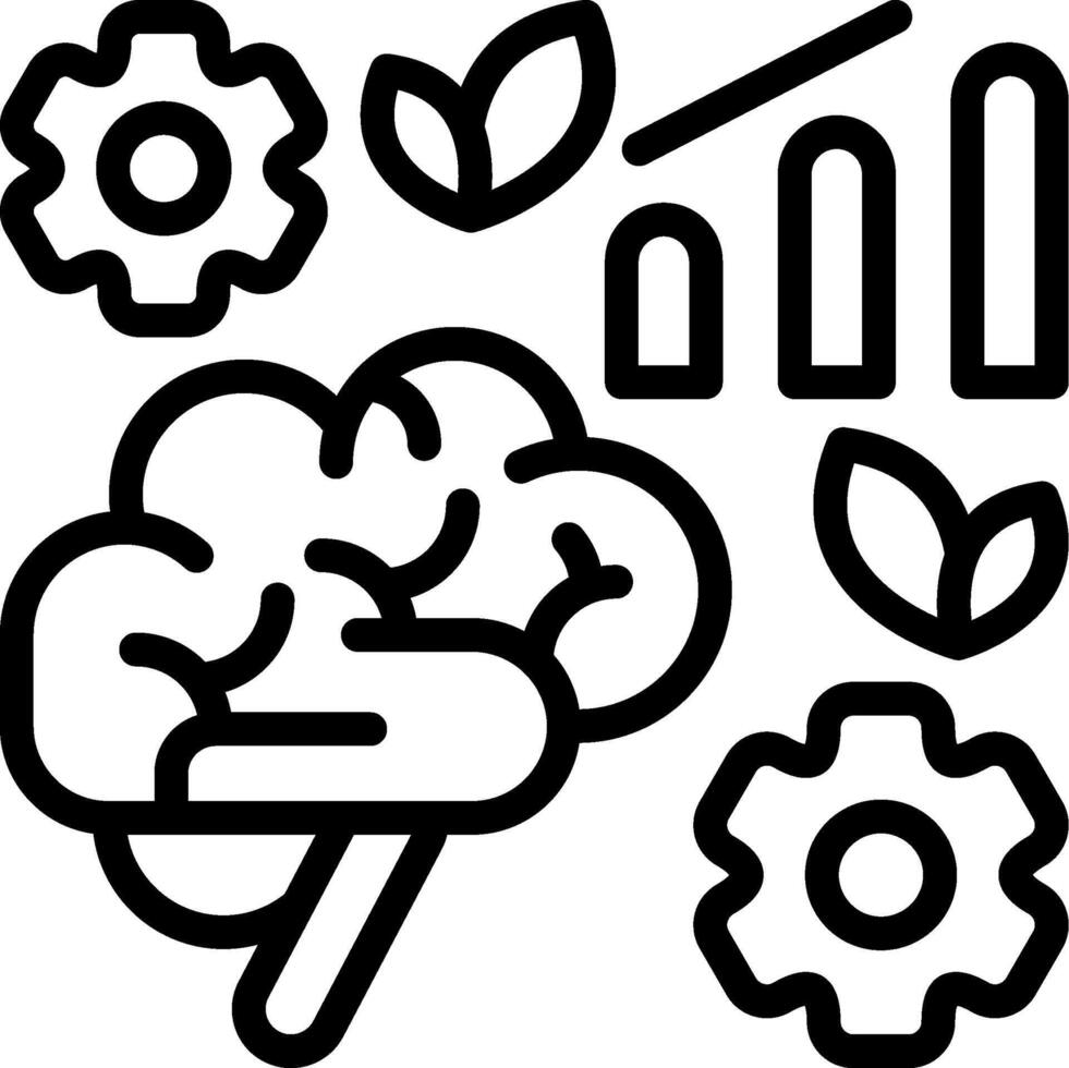 Brain Development Outline Icon vector