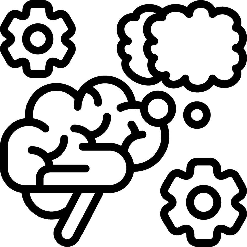 Visualized Thoughts Outline Icon vector