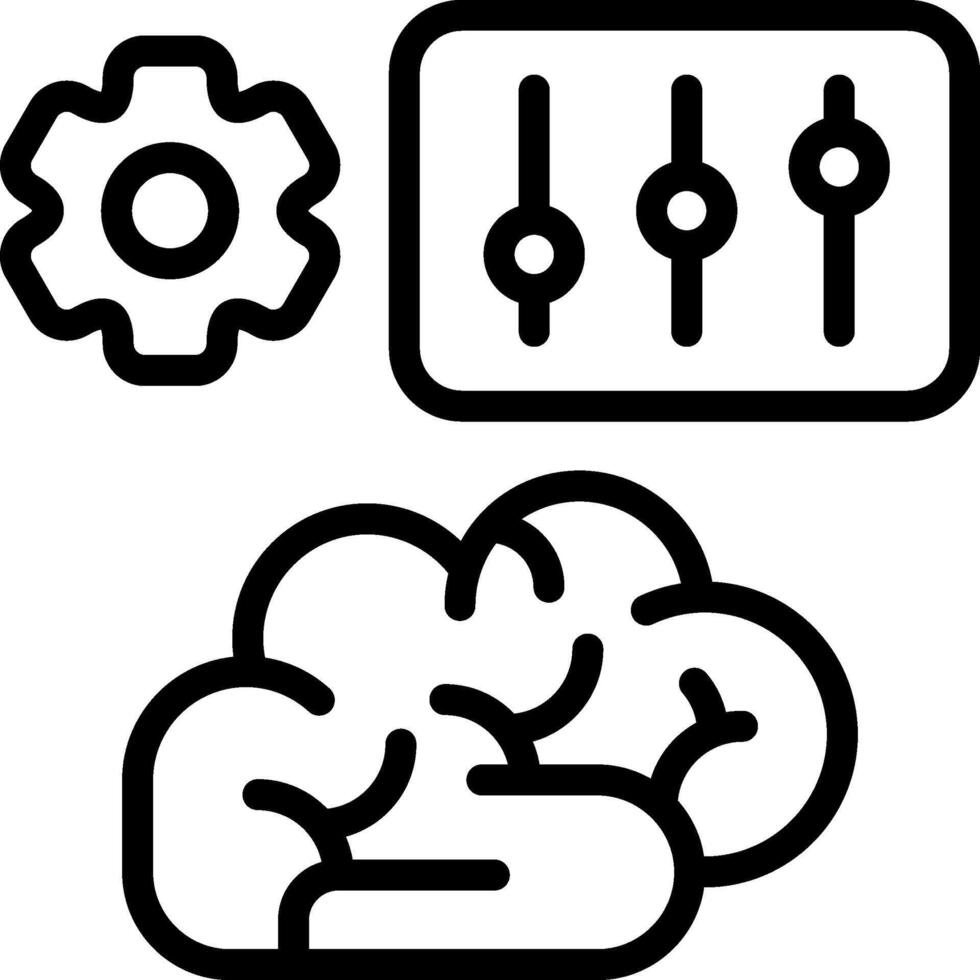 Mind Control Outline Icon vector
