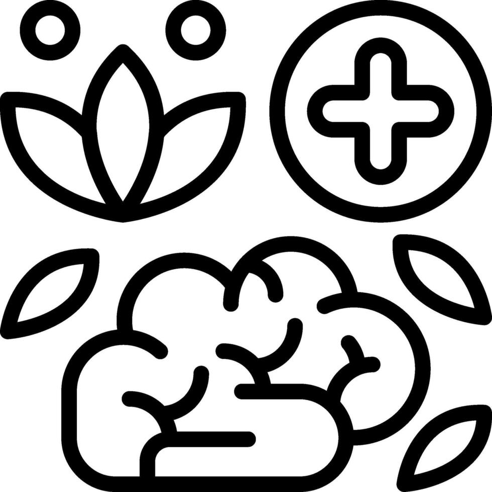 Mind Healing Outline Icon vector