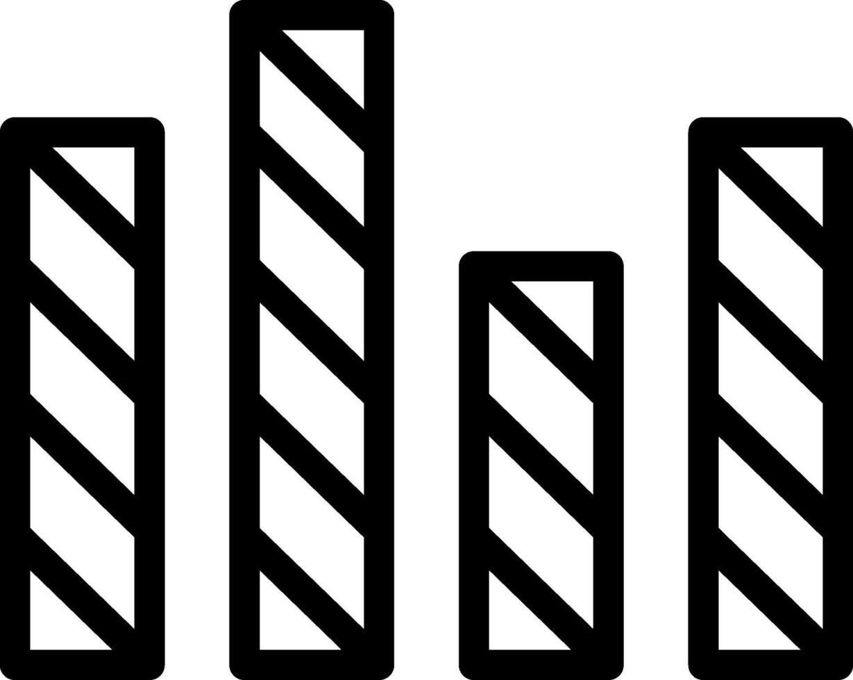 Striped Bars Outline Icon vector