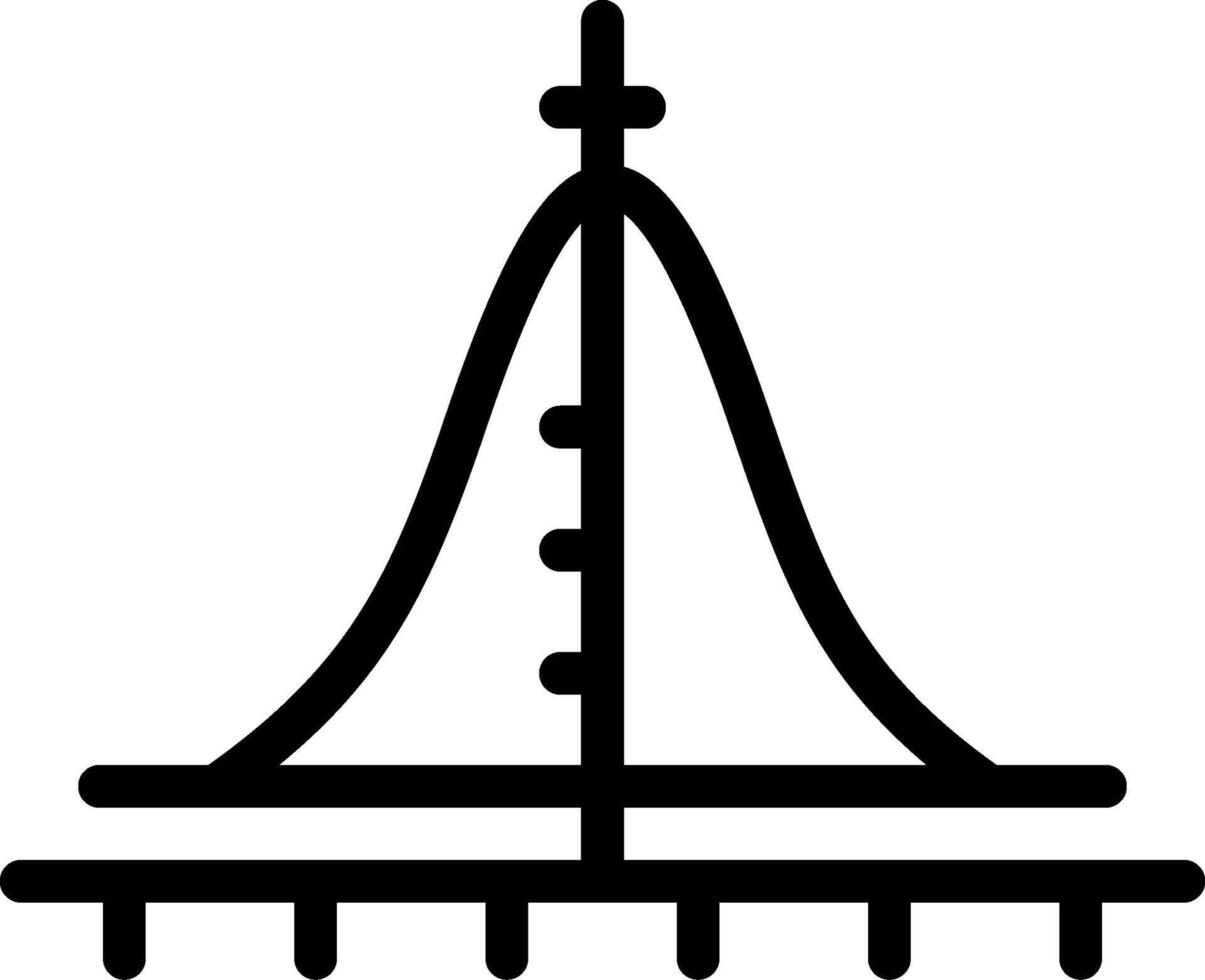 Bell Shaped Graph Outline Icon vector