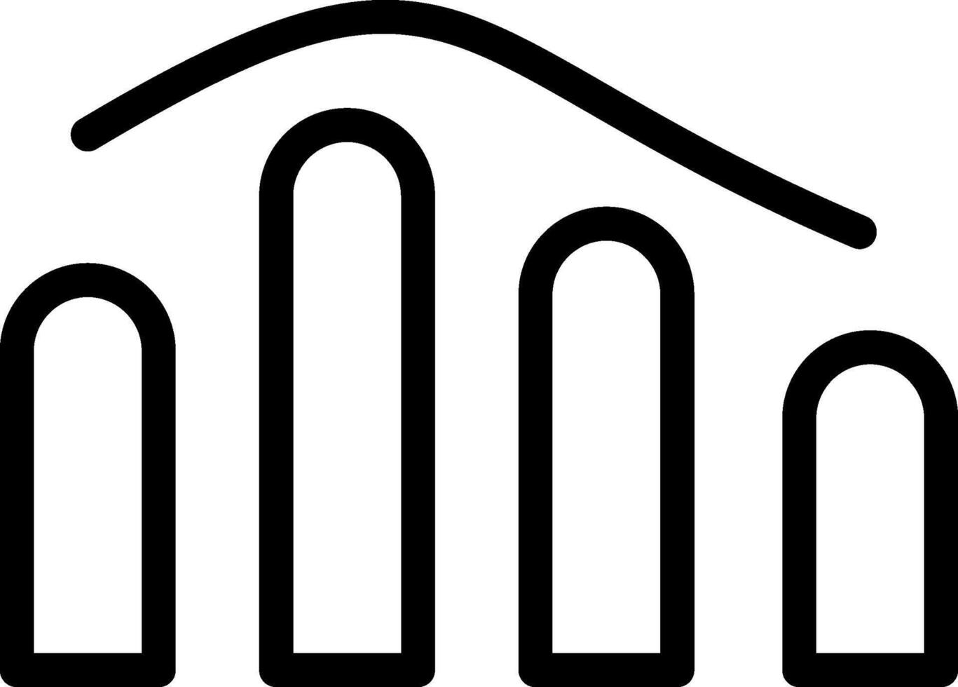 Cylindrical Bars Outline Icon vector