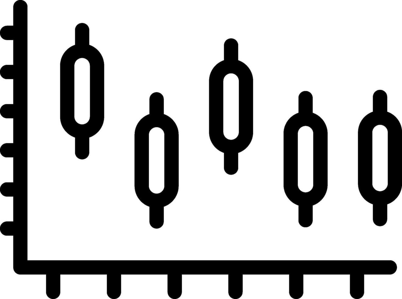 Candlestick Chart Outline Icon vector