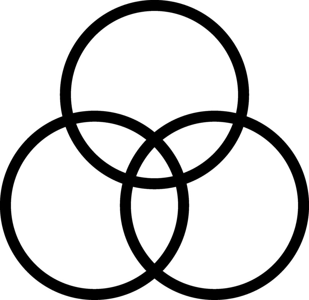 Venn Diagram Outline Icon vector