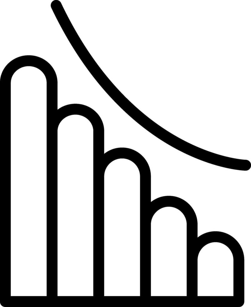 Downward Trend in Graph Outline Icon vector