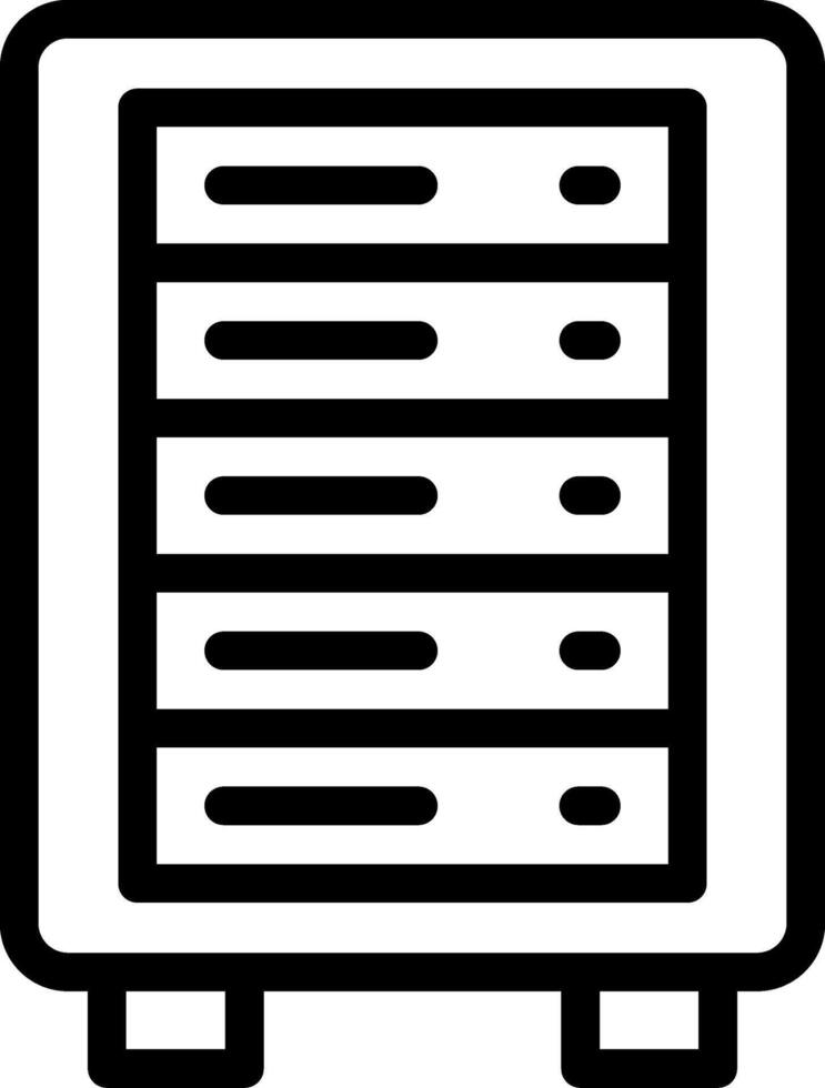 Server Rack Outline Icon vector