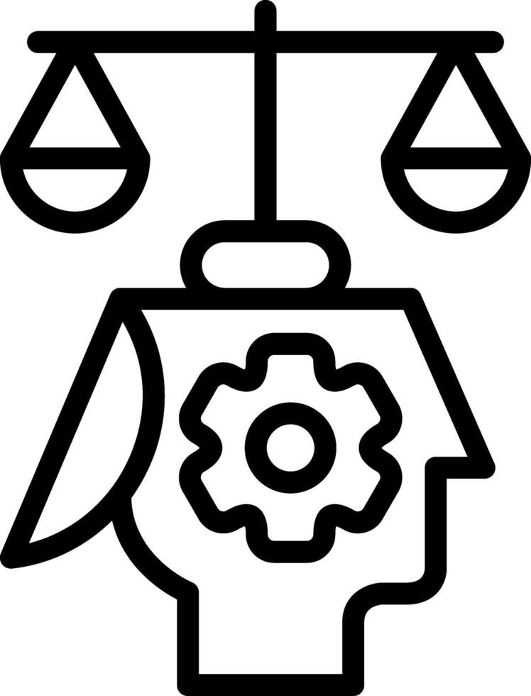 Black Balanced Mind Outline Icon vector