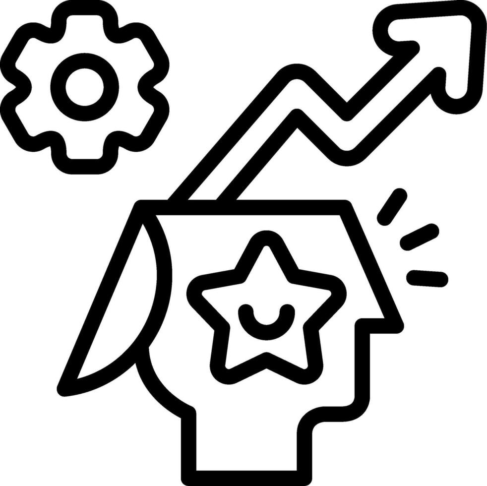 Black Motivation Outline Icon vector