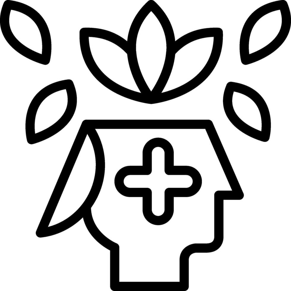 Black Mind Healing Outline Icon vector