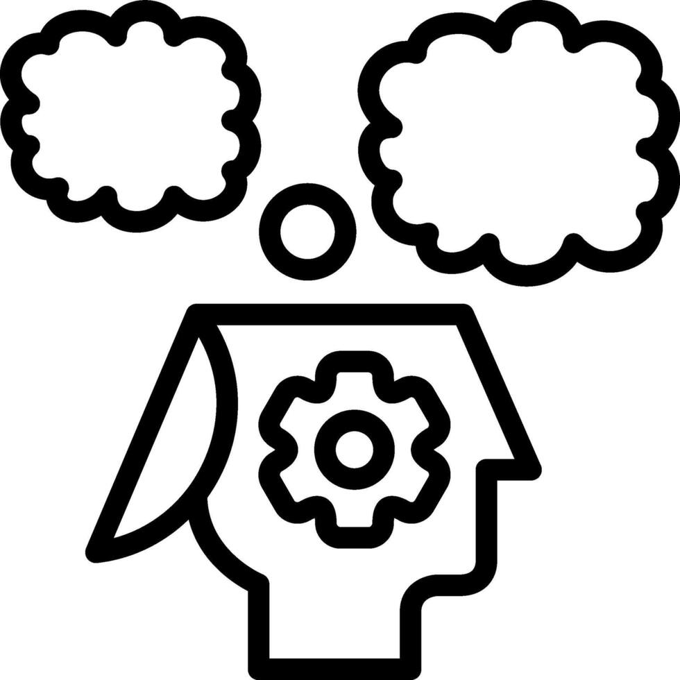 Black Overthinking Outline Icon vector