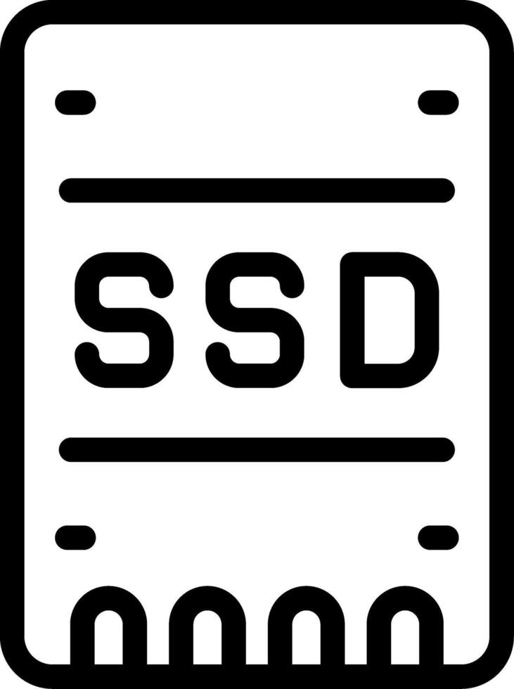 SSD Storage Outline Icon vector
