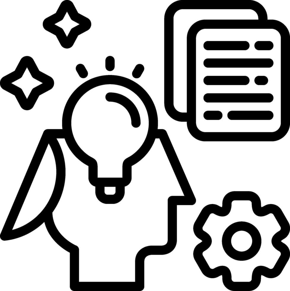 Wisdom Outline Style Icon vector