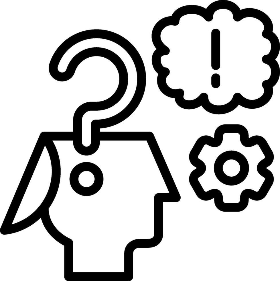 Curious Mind Outline Style Icon vector