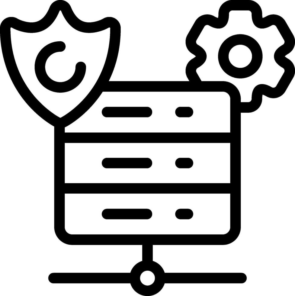 Linux Hosting Outline Icon vector