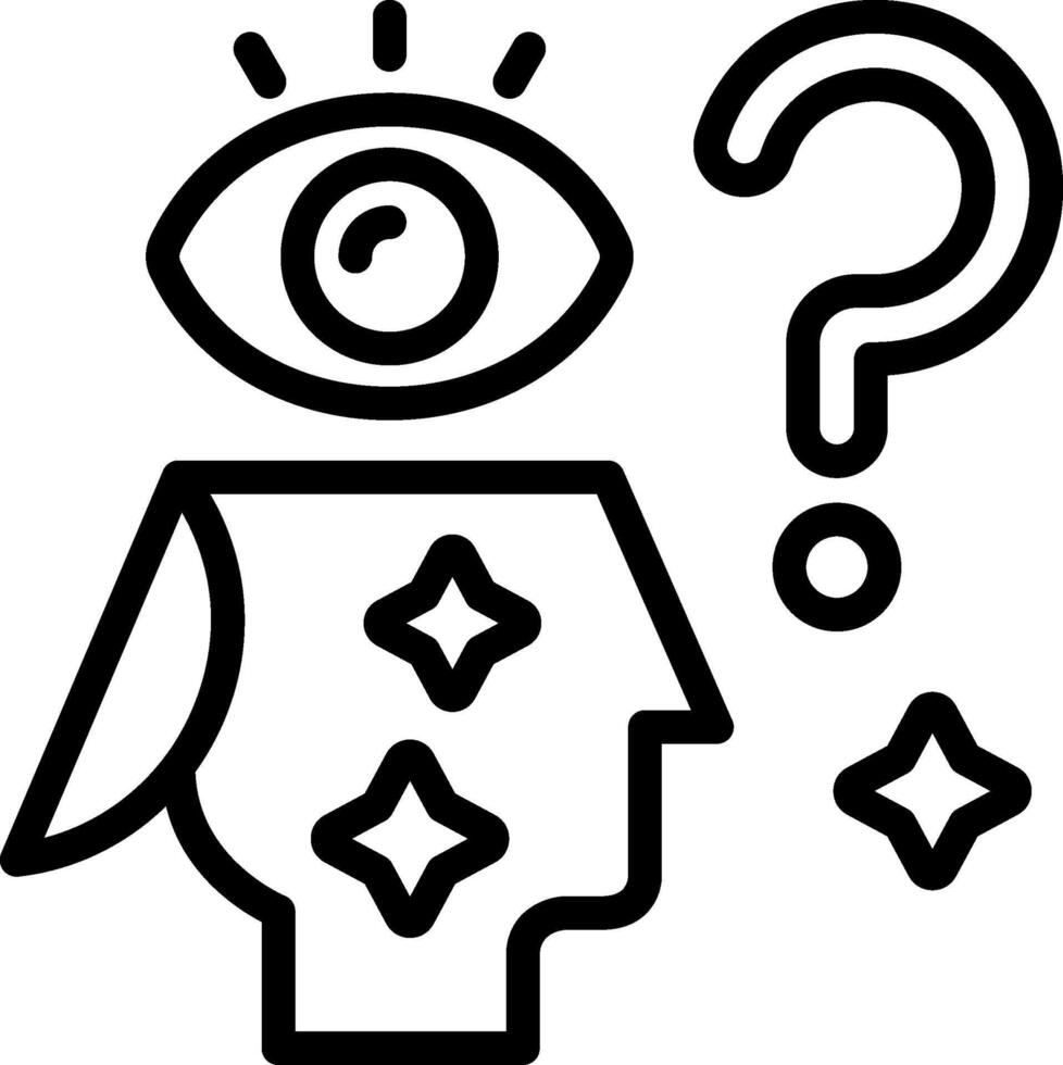 Visionary Thinking Outline Style Icon vector