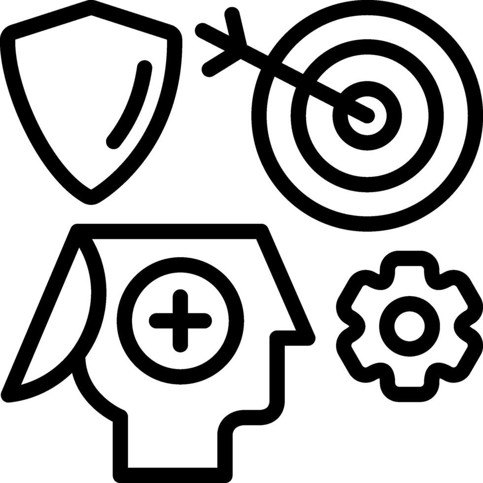 Empowered Mind Outline Style Icon vector