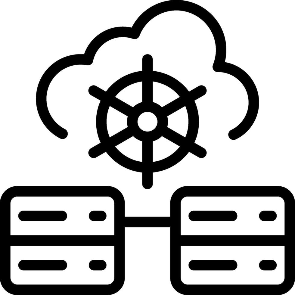 Kubernetes Hosting Outline Icon vector