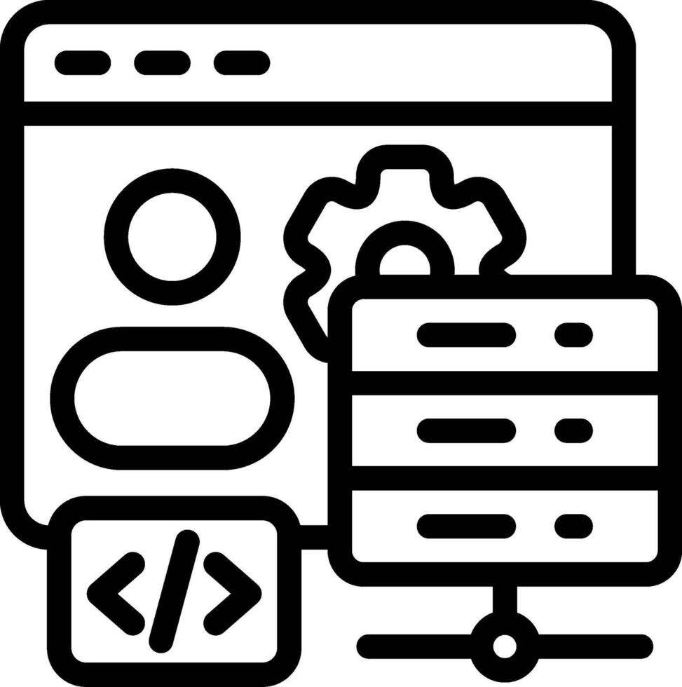 Developer hosting Outline Style Icon vector