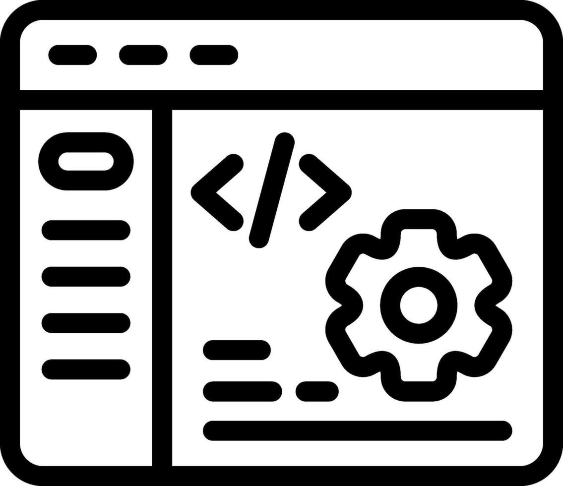 Developer tools section Outline Style Icon vector