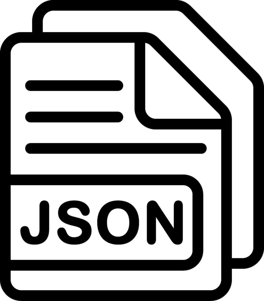 JSON data file Outline Style Icon 66505602 Vector Art at Vecteezy