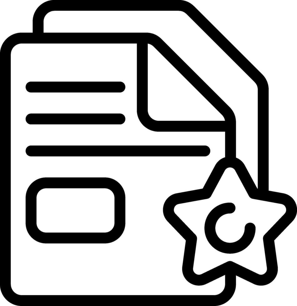 Star-marked or bookmarked file Outline Style Icon vector