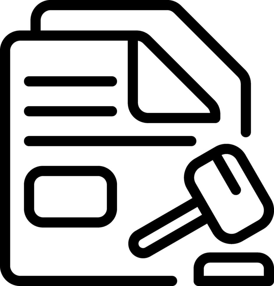 Contract, agreement, or legal document Outline Style Icon vector