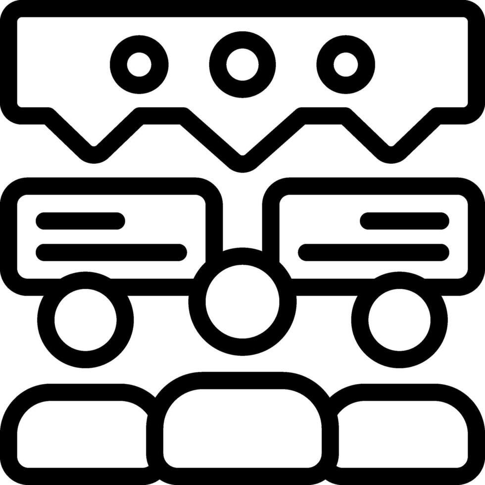 Team Collaboration Outline Style Icon vector
