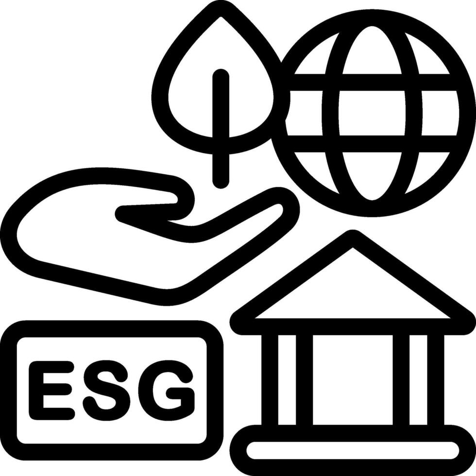 ESG Strategy Outline Style Icon vector