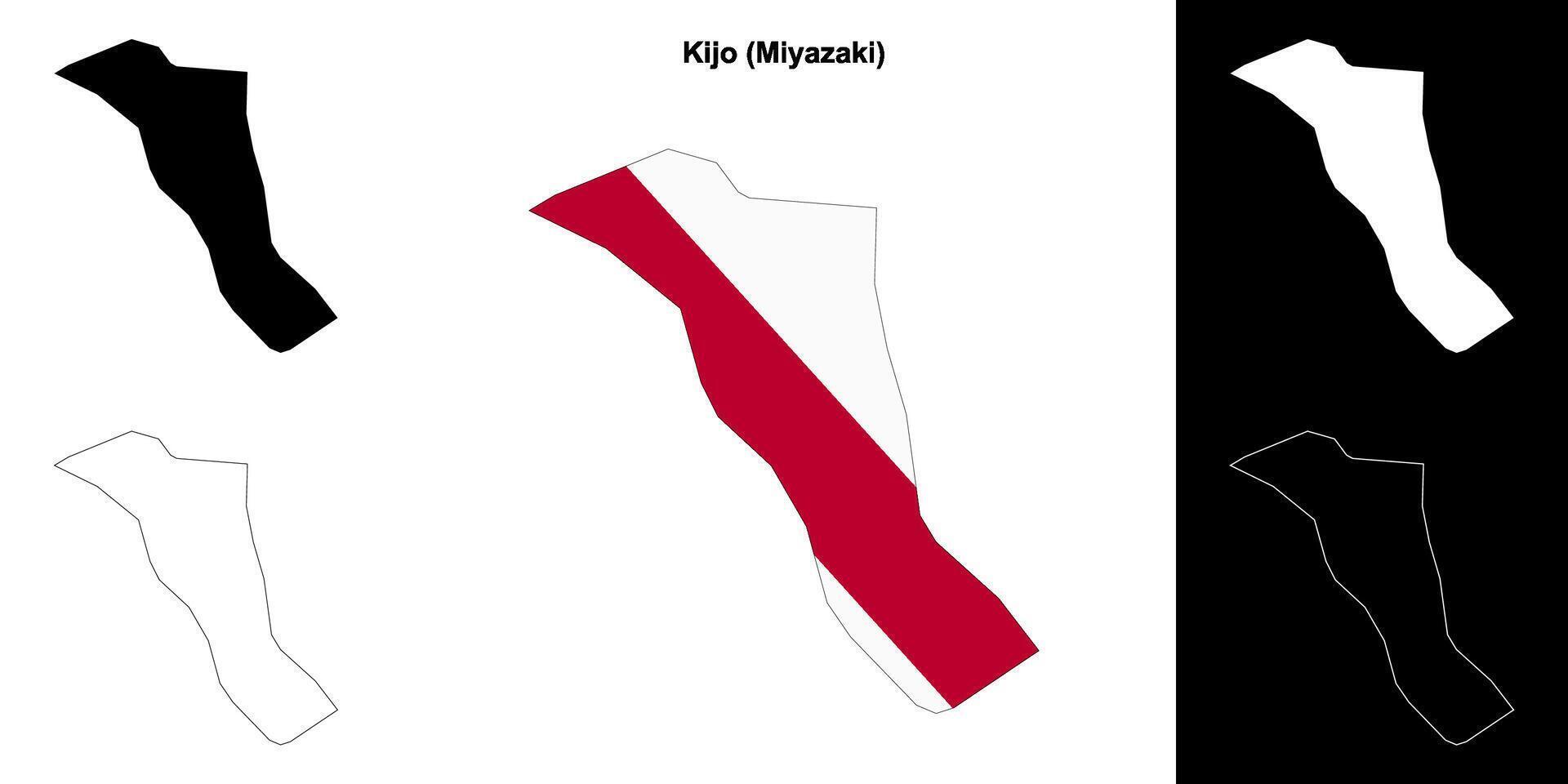 Kijo, Miyazaki outline map set vector